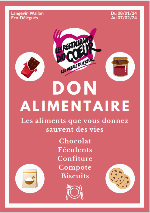 Affiche en faveur de la collecte alimentaire 2024 